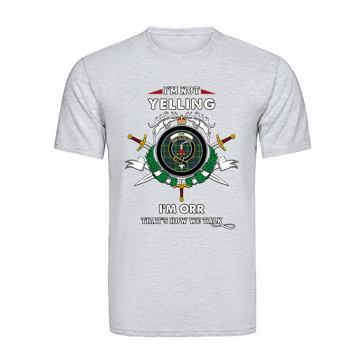 Orr Tartan Crest T-shirt - I'm not yelling style