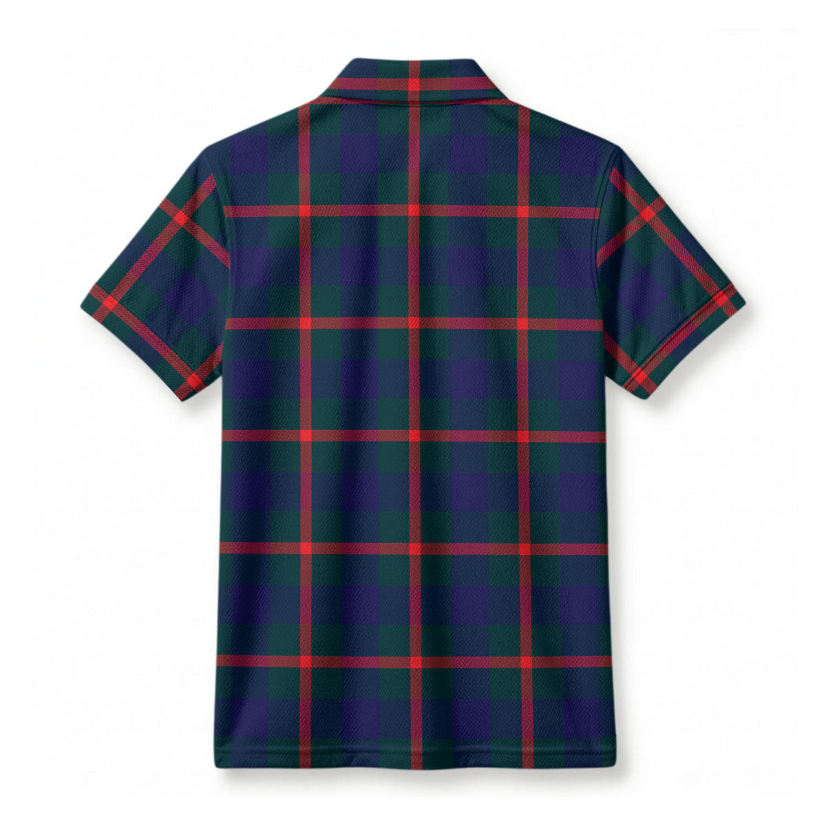 Agnew Modern Tartan Crest Birdseye Mesh Polo Shirt