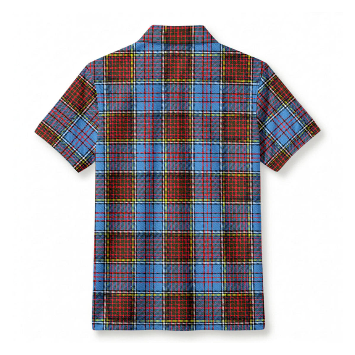 Anderson Modern Tartan Crest Birdseye Mesh Polo Shirt