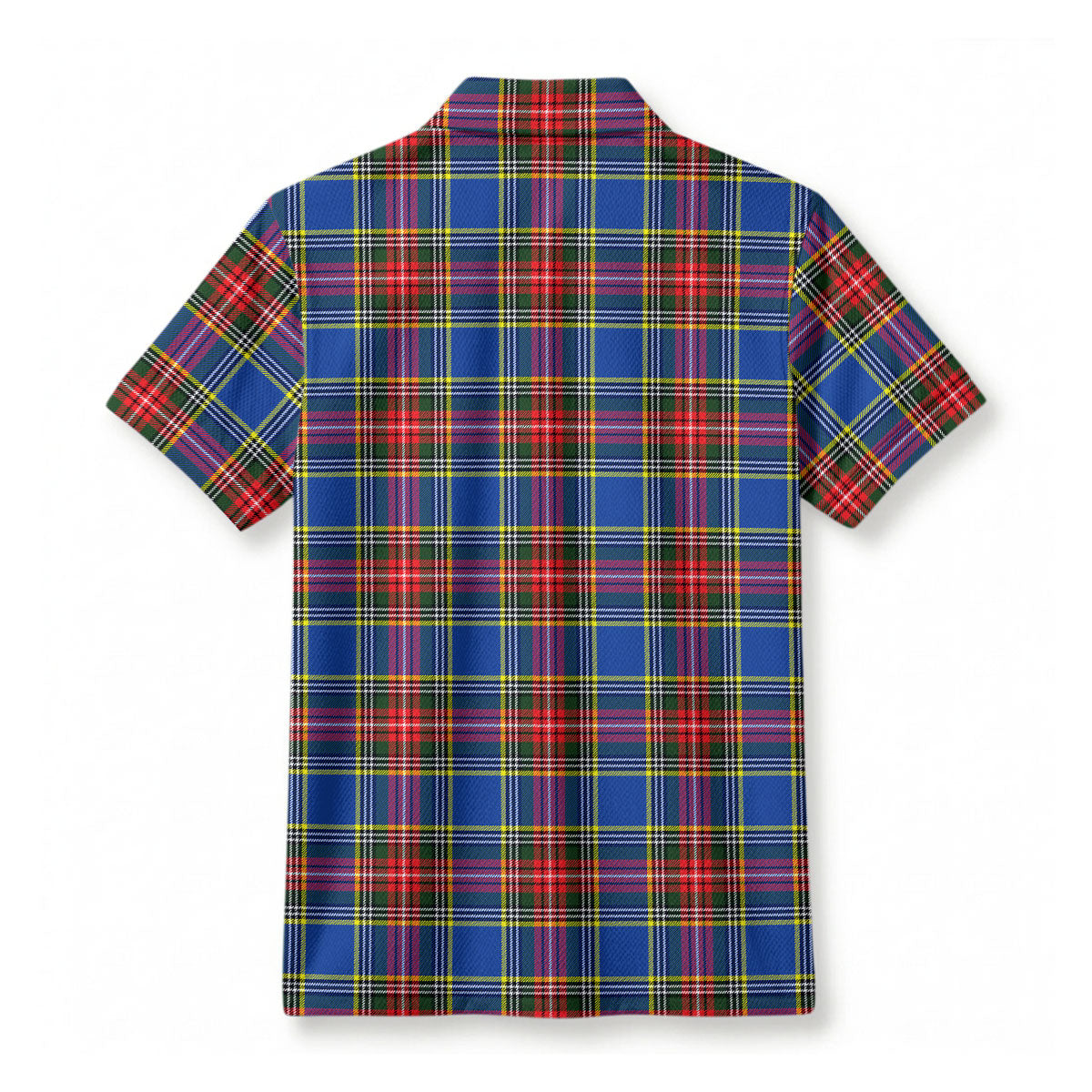 Bethune Modern Tartan Crest Birdseye Mesh Polo Shirt