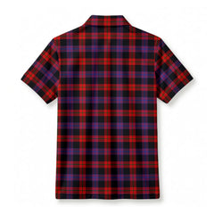 Brown Modern Tartan Crest Birdseye Mesh Polo Shirt