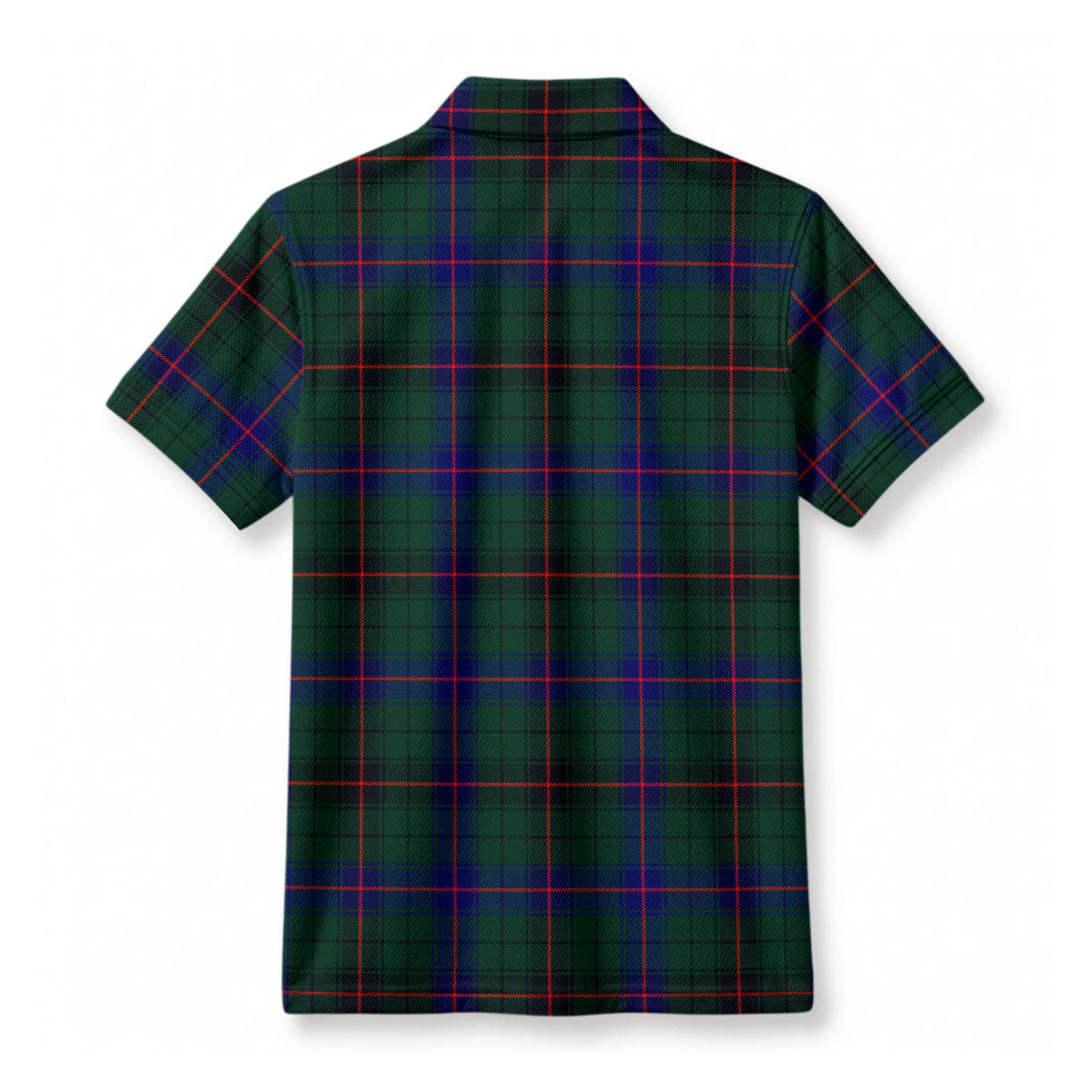 Davidson Modern Tartan Crest Birdseye Mesh Polo Shirt