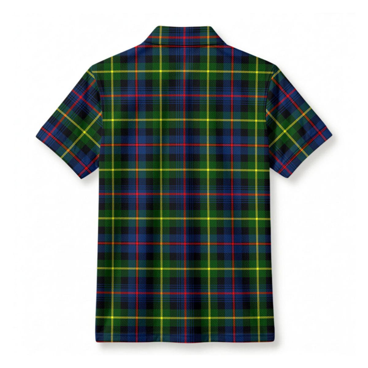 Farquharson Modern Tartan Crest Birdseye Mesh Polo Shirt