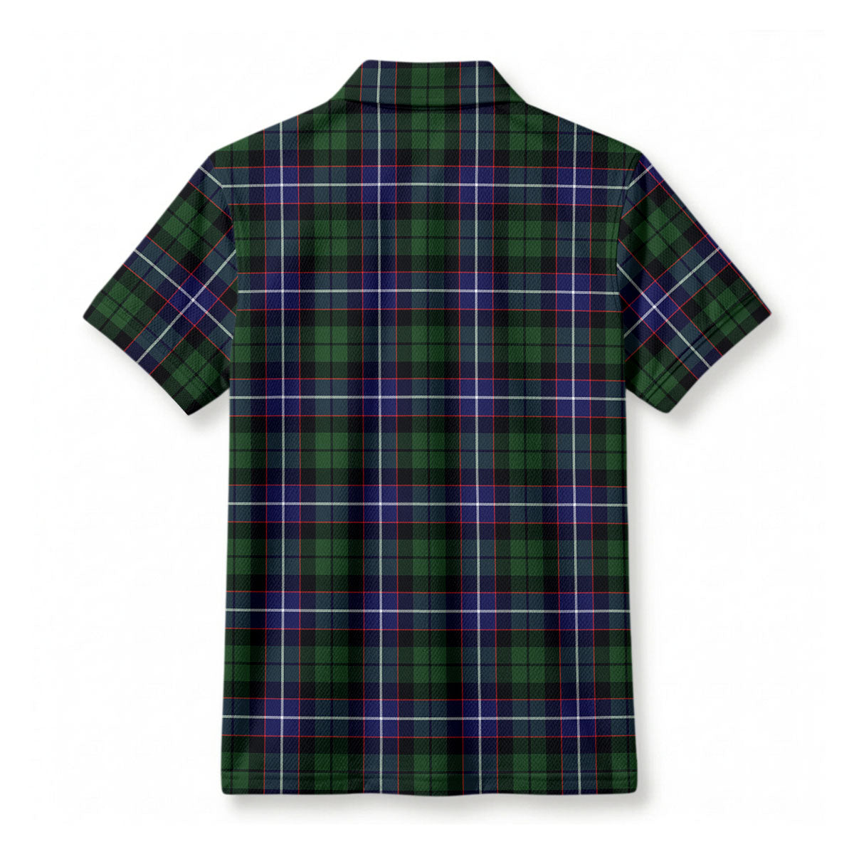 Galbraith Modern Tartan Crest Birdseye Mesh Polo Shirt
