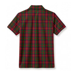 Ged Tartan Crest Birdseye Mesh Polo Shirt