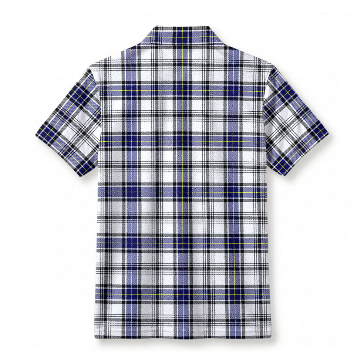 Hannay Modern Tartan Crest Birdseye Mesh Polo Shirt