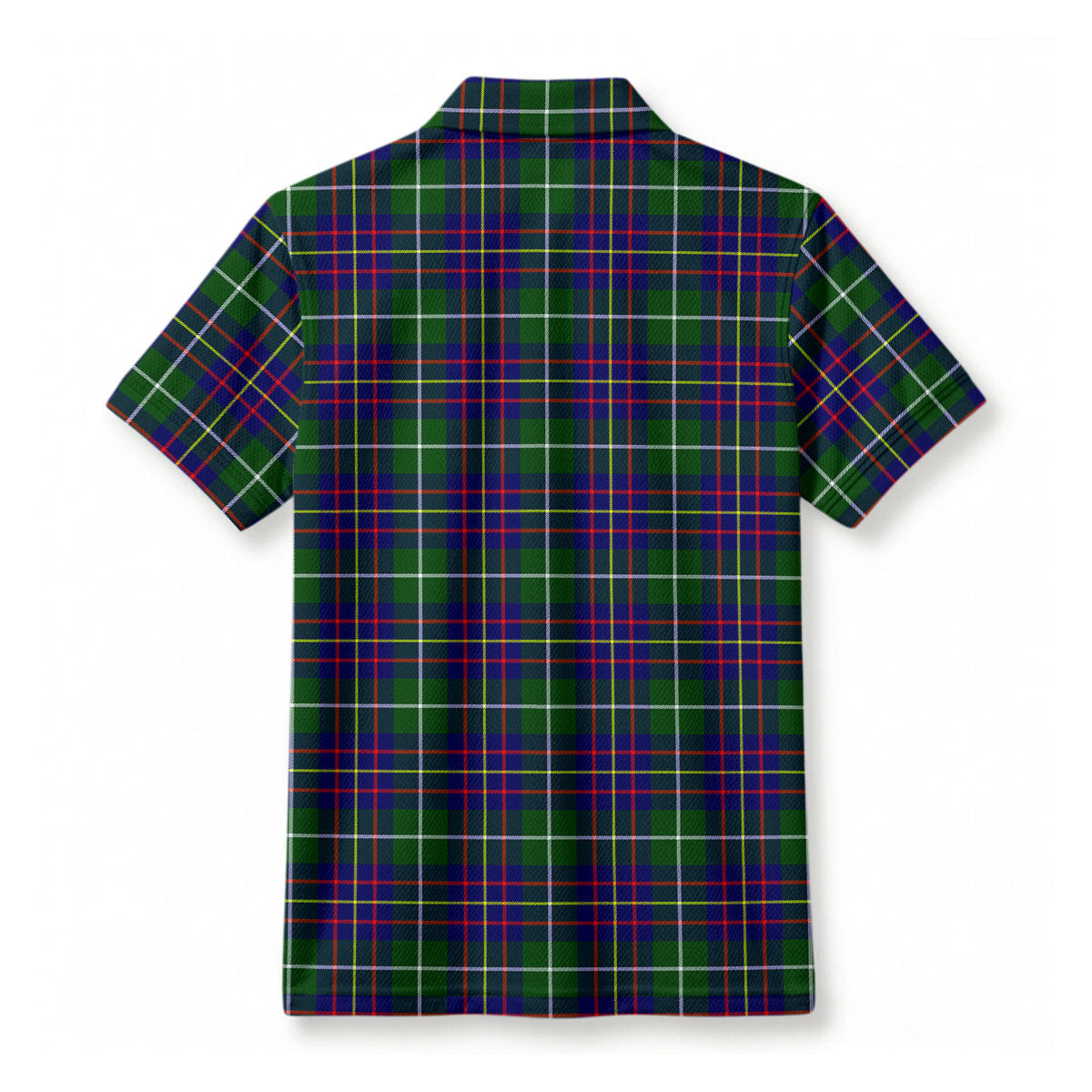 Inglis Modern Tartan Crest Birdseye Mesh Polo Shirt