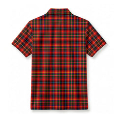 Innes Modern Tartan Crest Birdseye Mesh Polo Shirt
