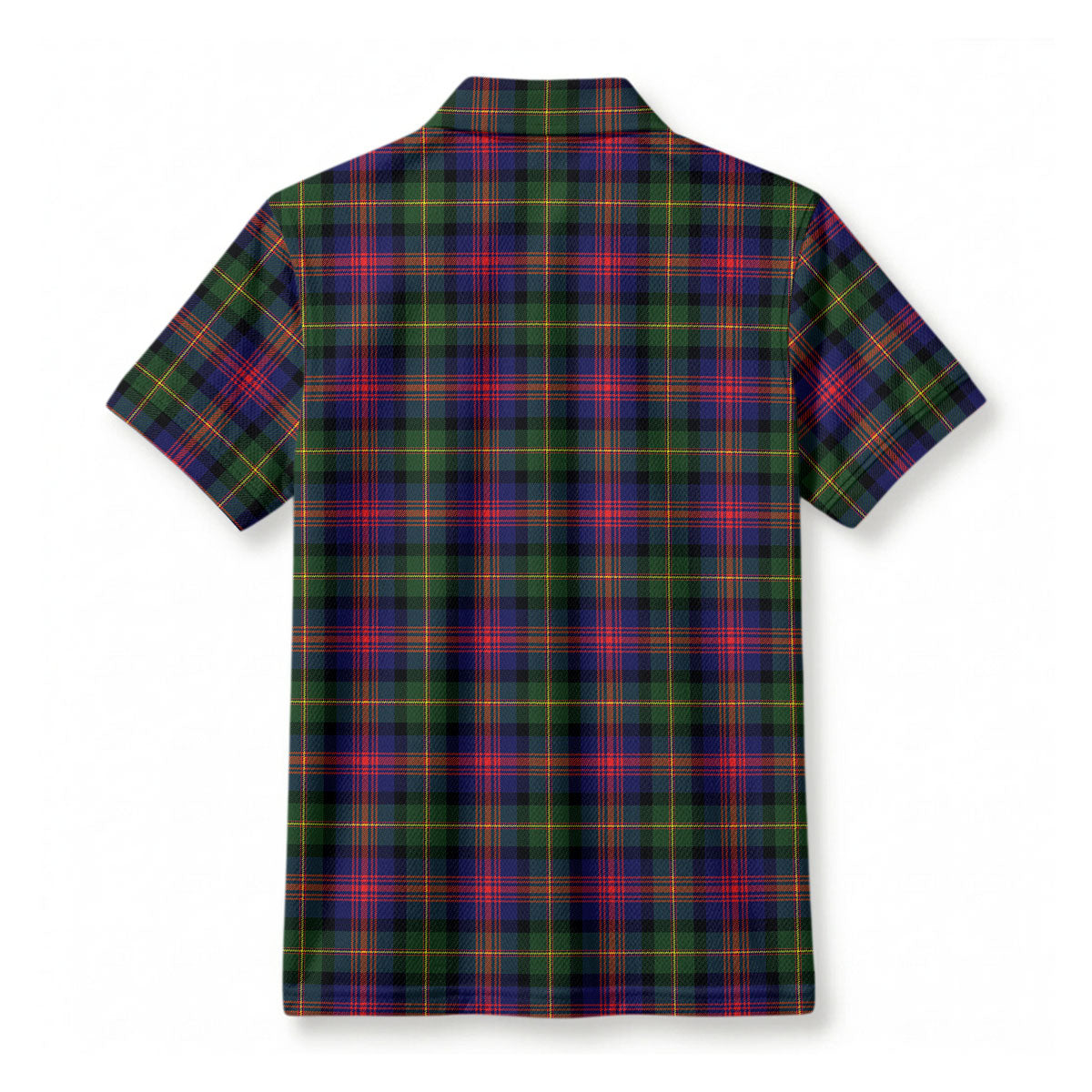 Logan Modern Tartan Crest Birdseye Mesh Polo Shirt