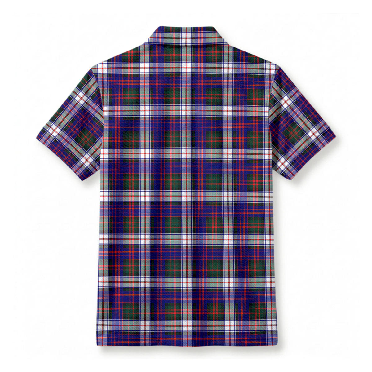 MacDonald Dress Modern Tartan Crest Birdseye Mesh Polo Shirt