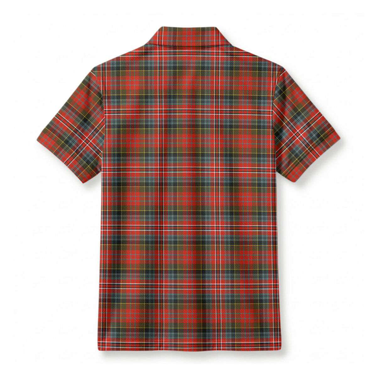 MacPherson Weathered Tartan Crest Birdseye Mesh Polo Shirt