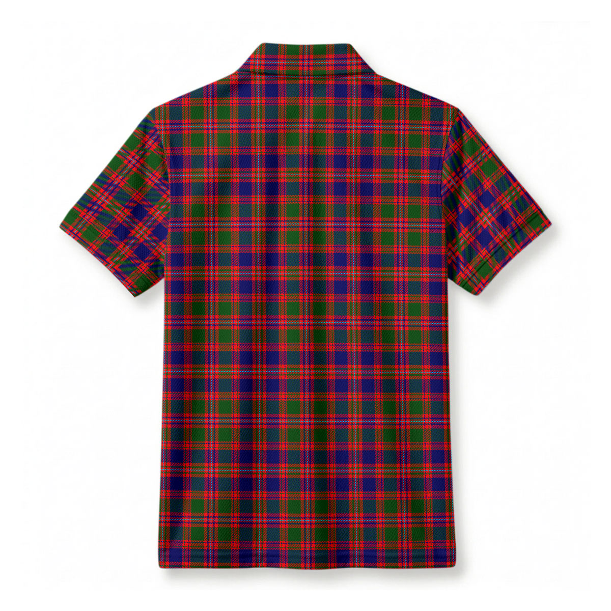 McIntyre Modern Tartan Crest Birdseye Mesh Polo Shirt