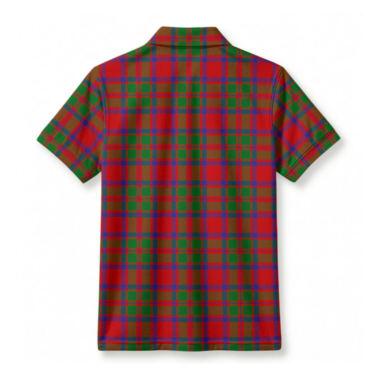 McKintosh Modern Tartan Crest Birdseye Mesh Polo Shirt