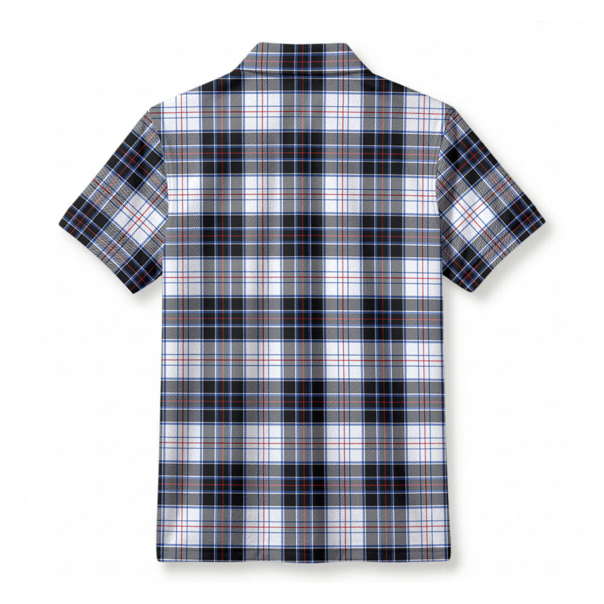McRae Dress Modern Tartan Crest Birdseye Mesh Polo Shirt