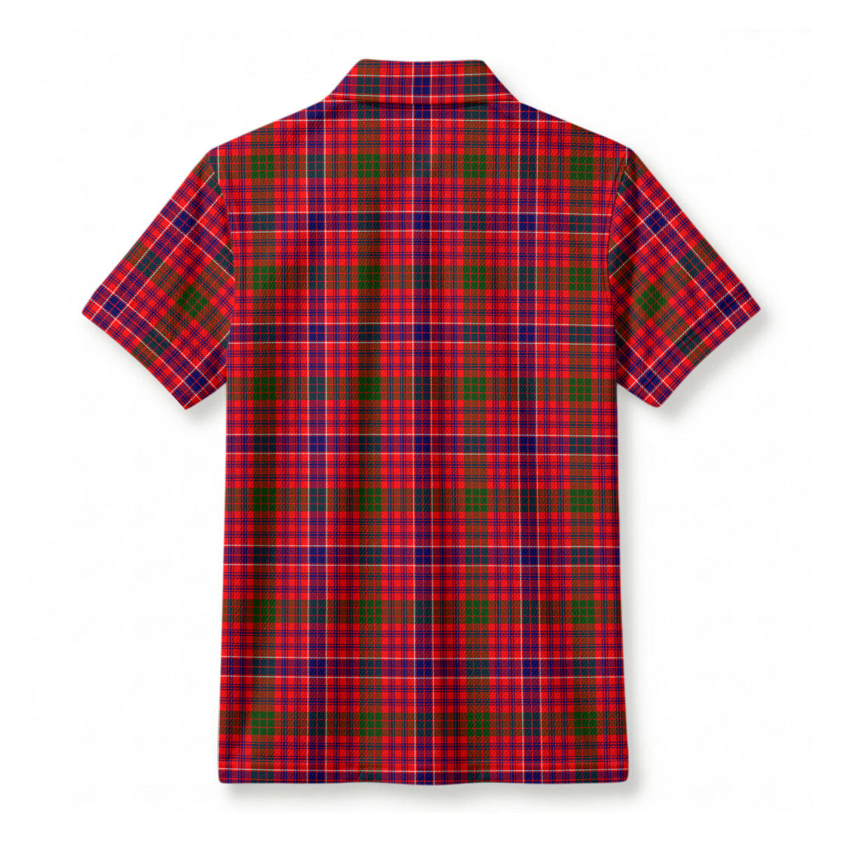 McRae Modern Tartan Crest Birdseye Mesh Polo Shirt