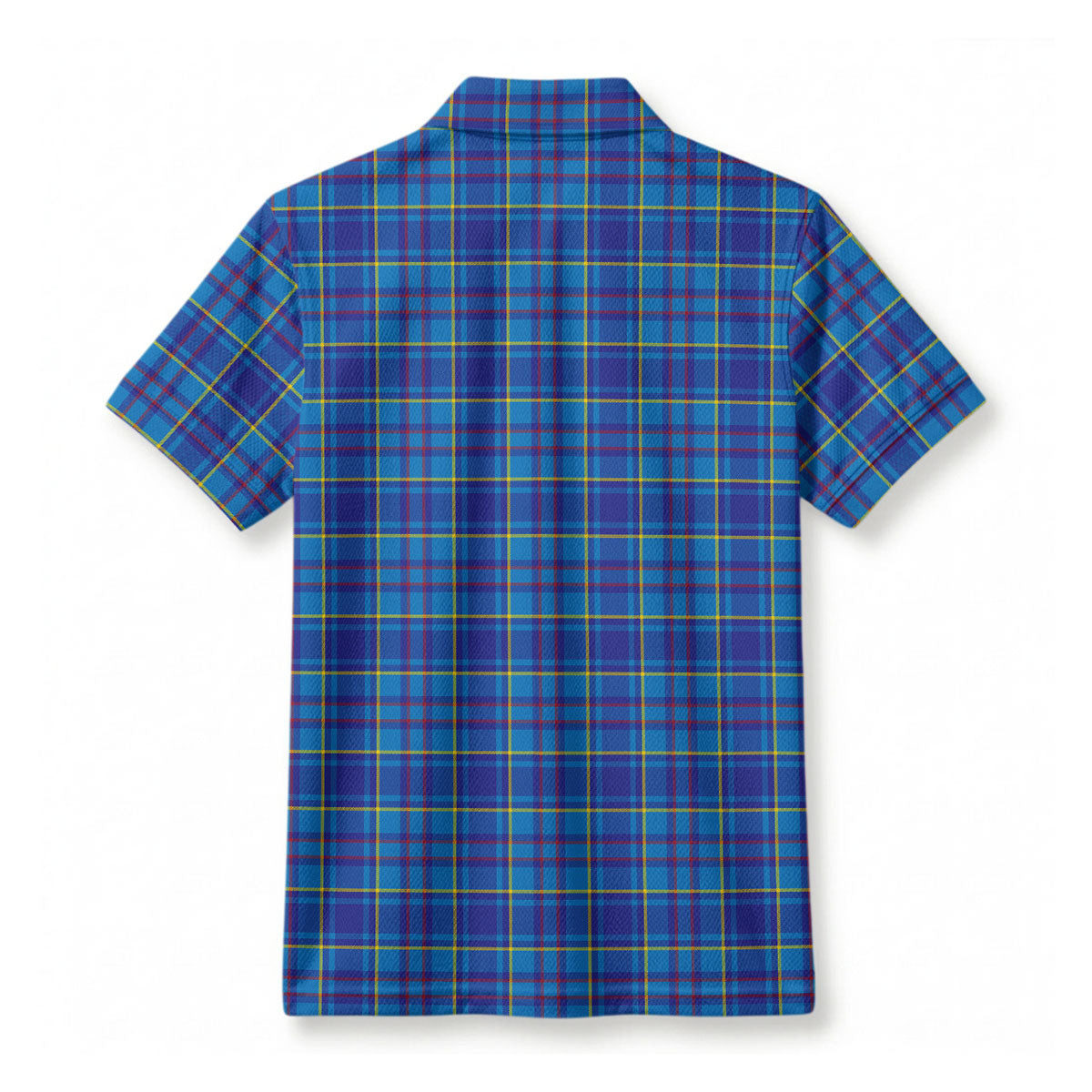 Mercer Modern Tartan Crest Birdseye Mesh Polo Shirt