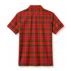 Munro Modern Tartan Crest Birdseye Mesh Polo Shirt