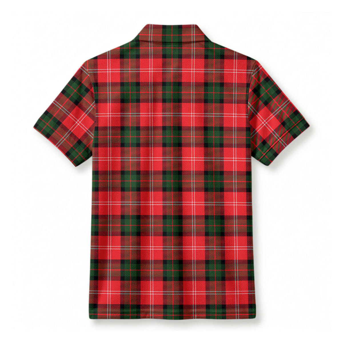 Nesbitt Modern Tartan Crest Birdseye Mesh Polo Shirt