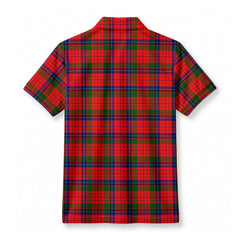 Nicolson Modern Tartan Crest Birdseye Mesh Polo Shirt