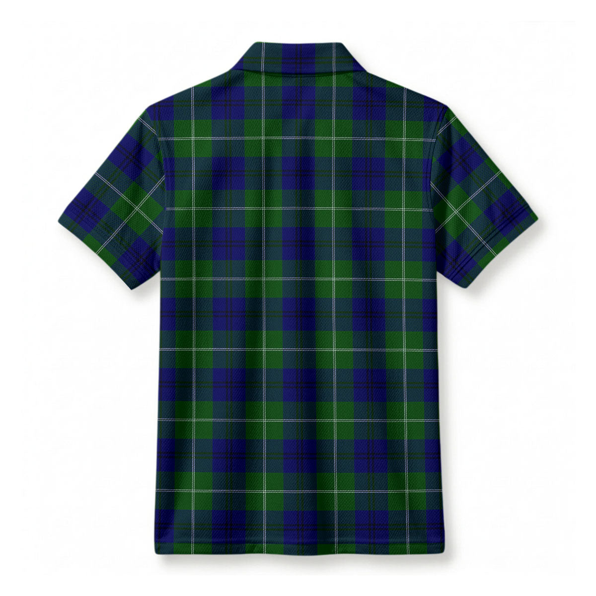 Oliphant Modern Tartan Crest Birdseye Mesh Polo Shirt