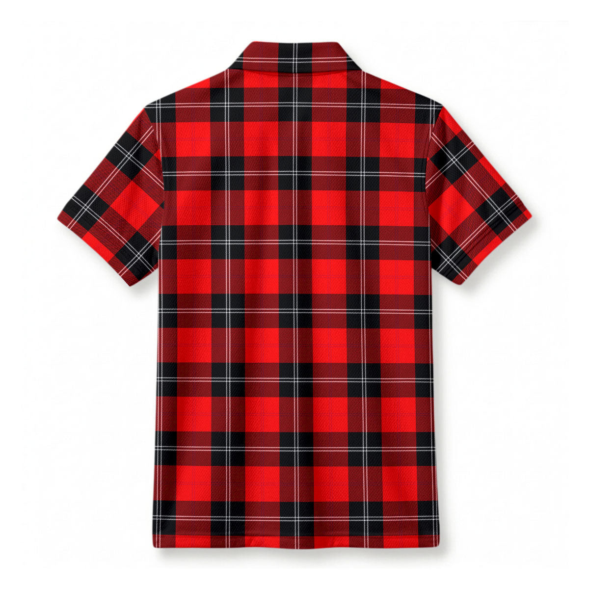 Ramsay Modern Tartan Crest Birdseye Mesh Polo Shirt