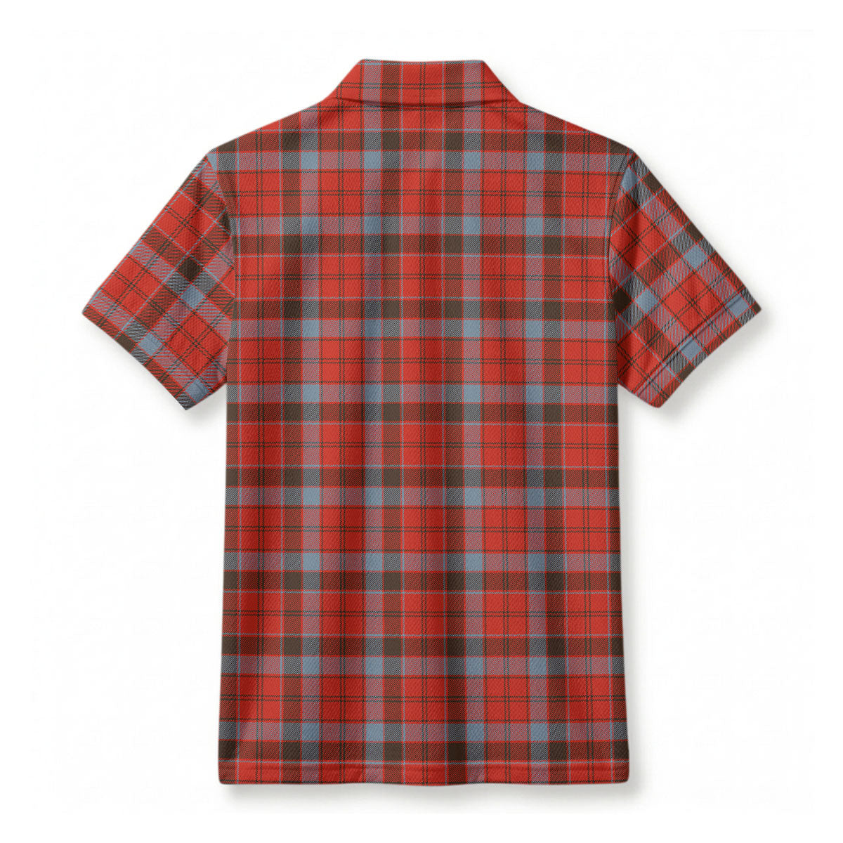 Robertson Weathered Tartan Crest Birdseye Mesh Polo Shirt