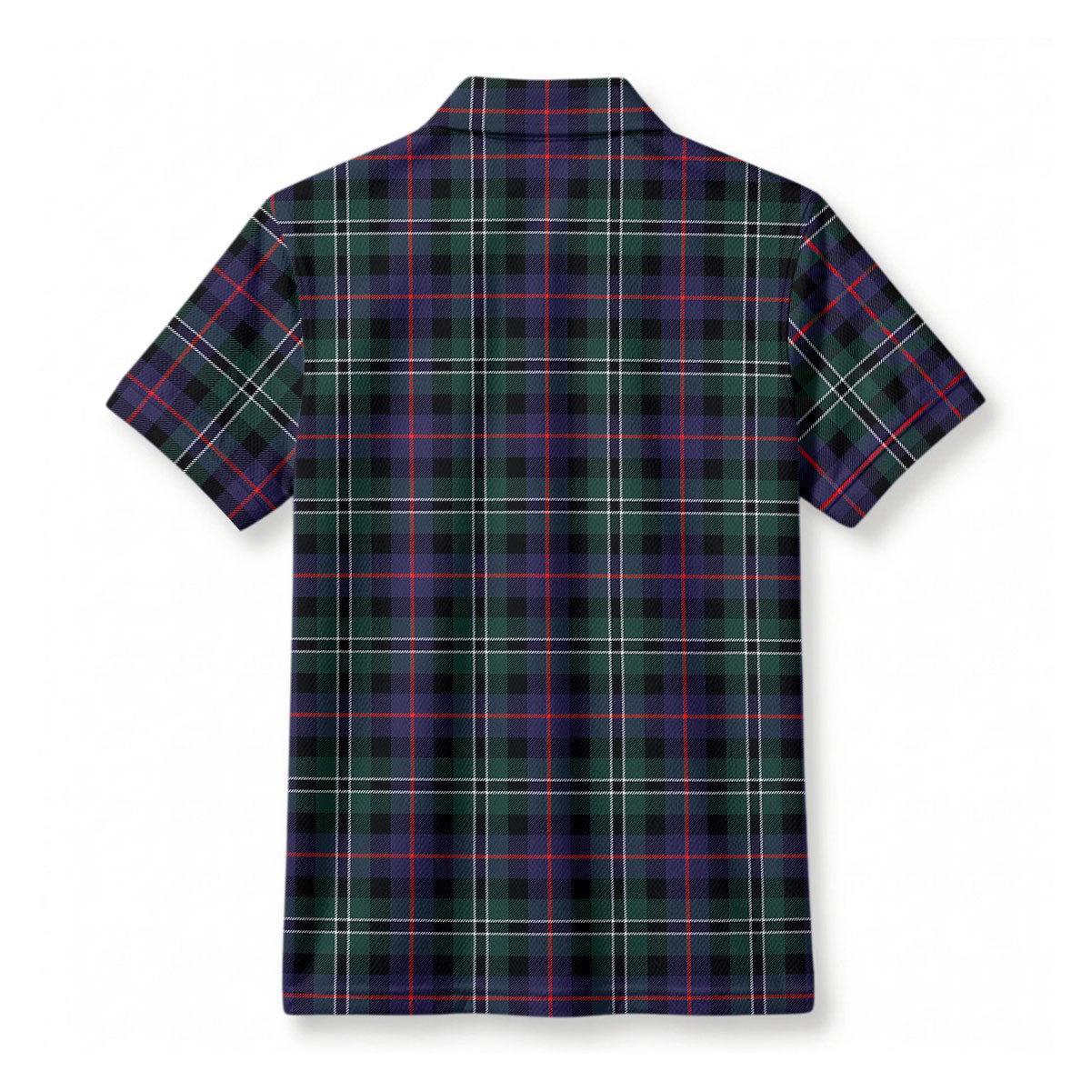 Rose Hunting Modern Tartan Crest Birdseye Mesh Polo Shirt