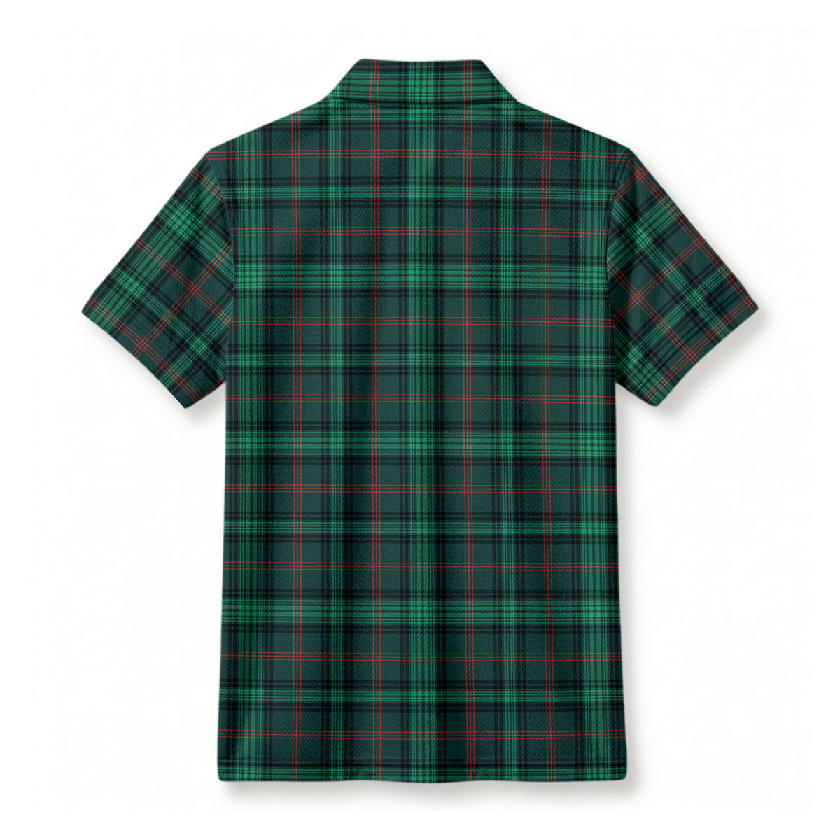 Ross Hunting Modern Tartan Crest Birdseye Mesh Polo Shirt
