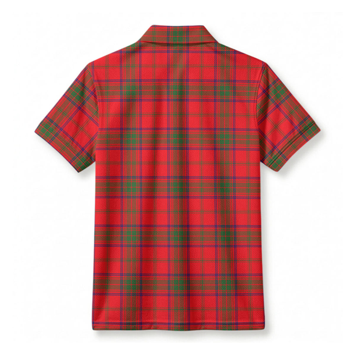 Ross Modern Tartan Crest Birdseye Mesh Polo Shirt