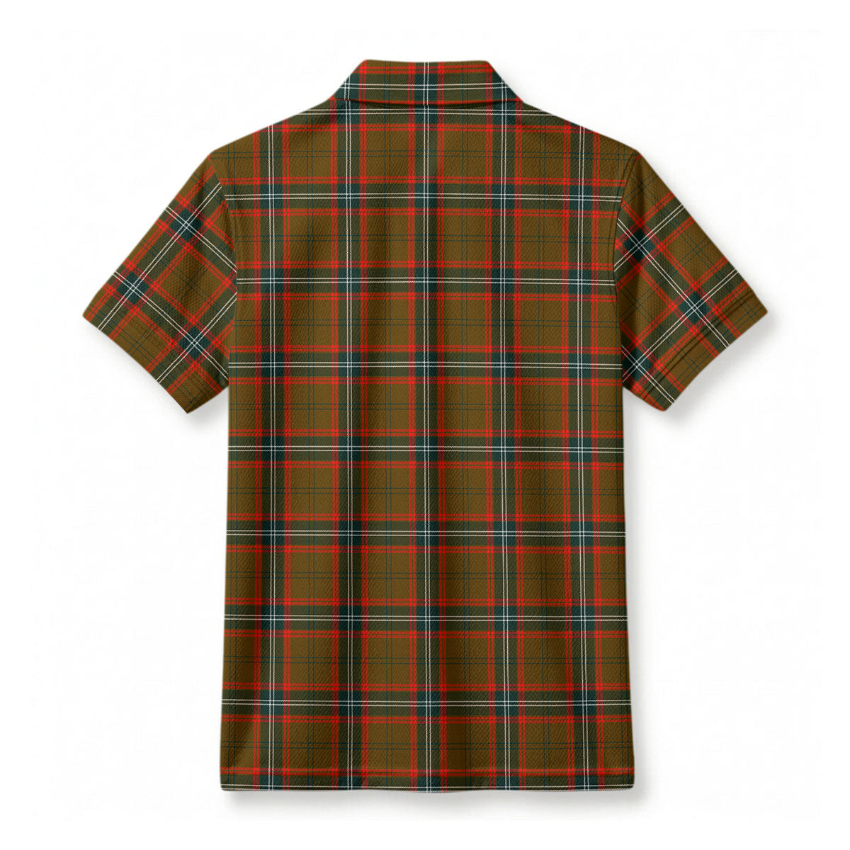 Seton Hunting Modern Tartan Crest Birdseye Mesh Polo Shirt