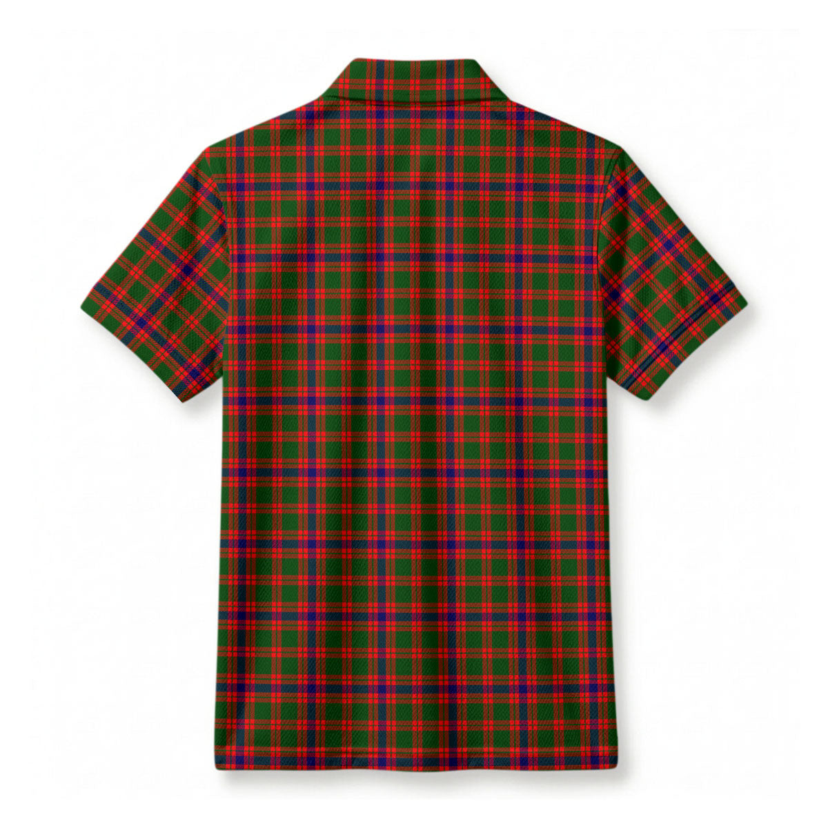 Skene Modern Tartan Crest Birdseye Mesh Polo Shirt