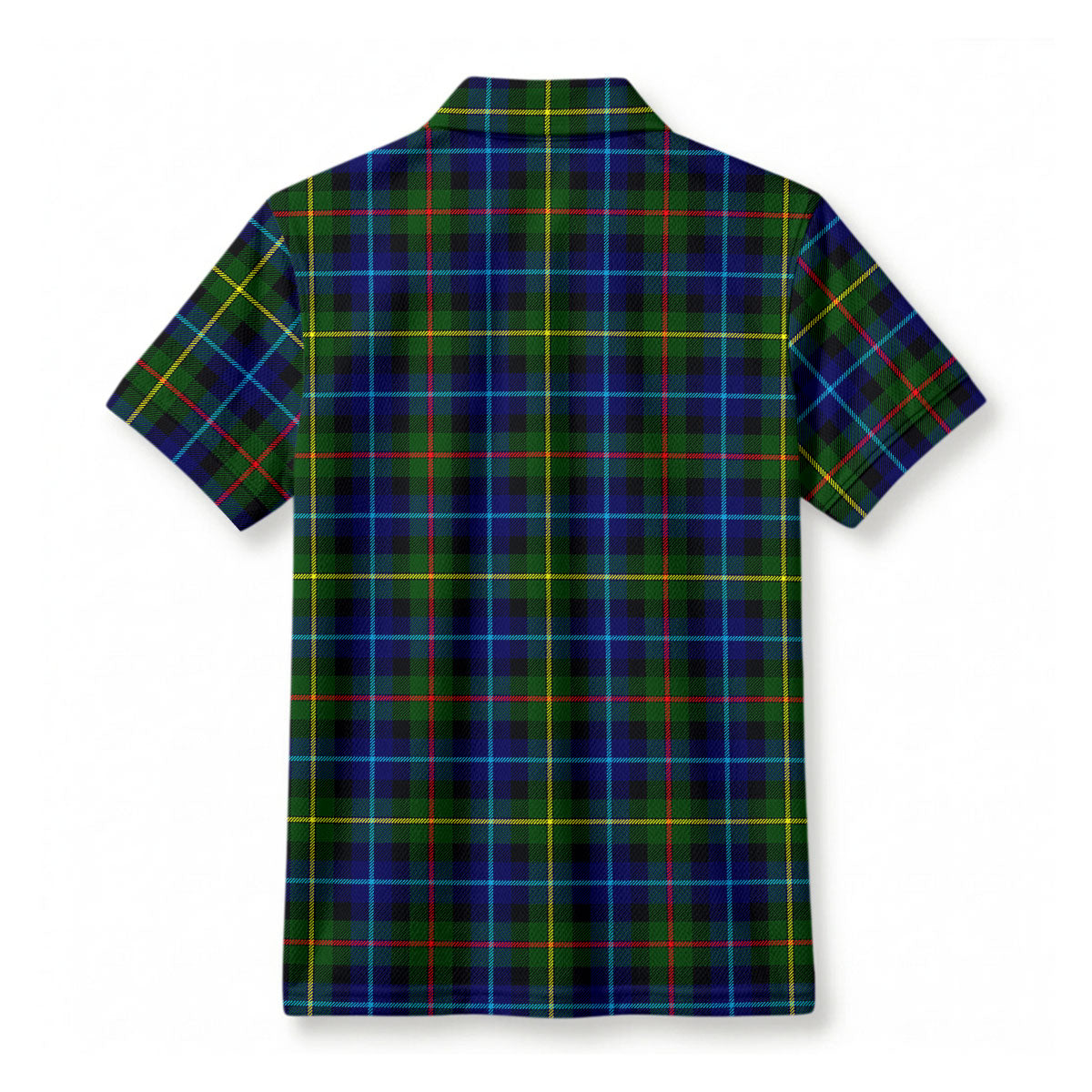 Smith Modern Tartan Crest Birdseye Mesh Polo Shirt