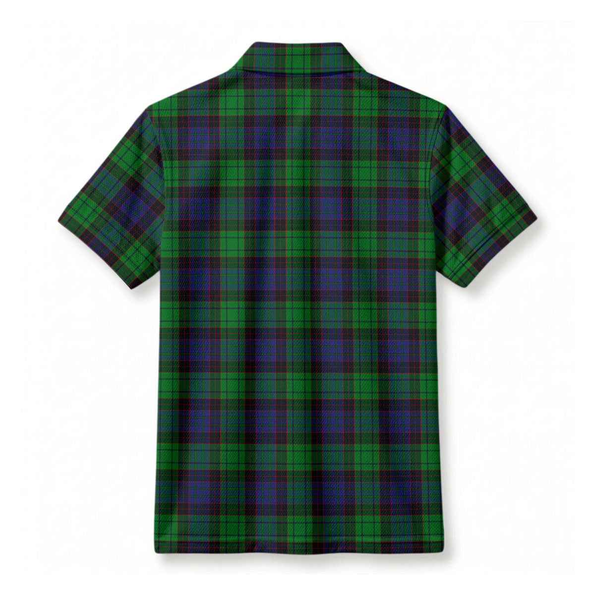 Stewart Old Modern Tartan Crest Birdseye Mesh Polo Shirt