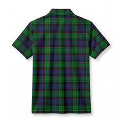 Stewart Old Modern Tartan Crest Birdseye Mesh Polo Shirt