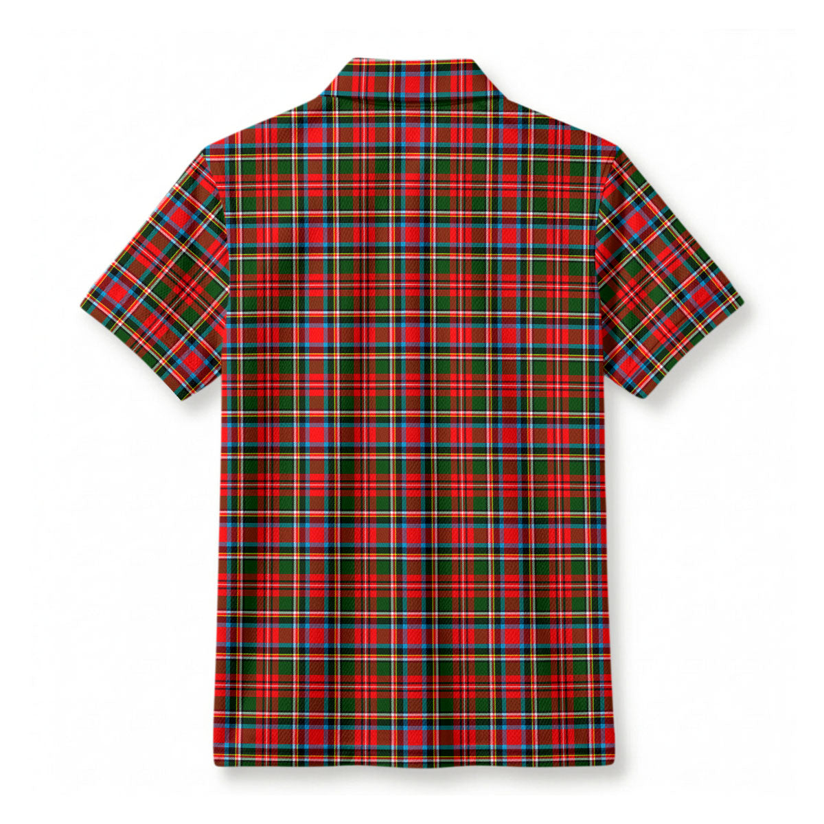 Stewart Royal Tartan Crest Birdseye Mesh Polo Shirt