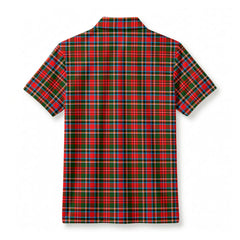Stewart Royal Tartan Crest Birdseye Mesh Polo Shirt