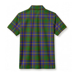 Strang (or Strange) Tartan Crest Birdseye Mesh Polo Shirt