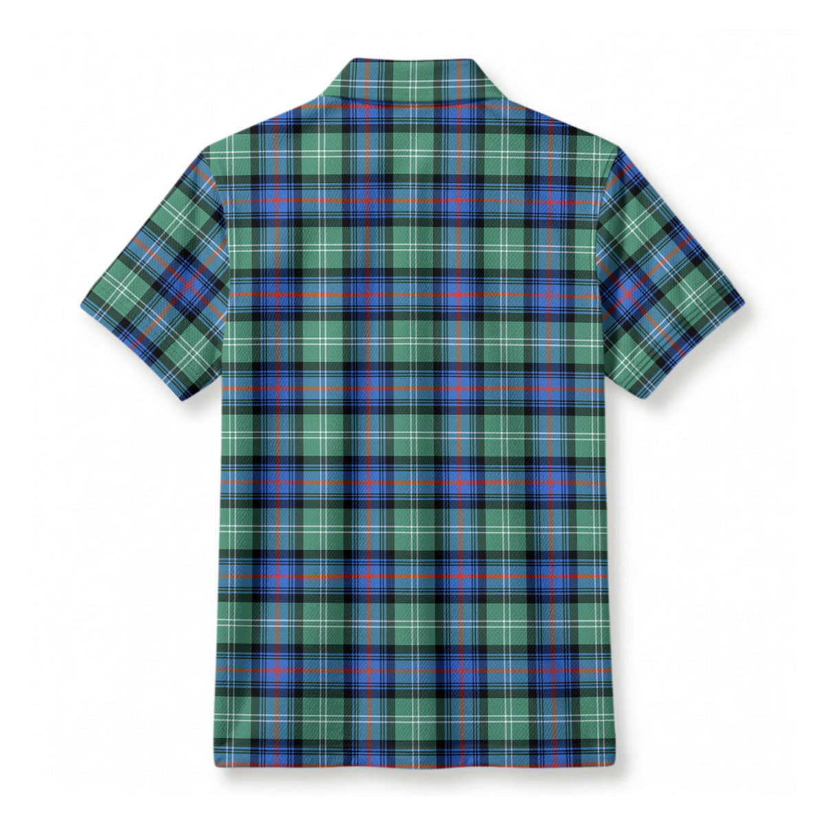 Sutherland Old Ancient Tartan Crest Birdseye Mesh Polo Shirt
