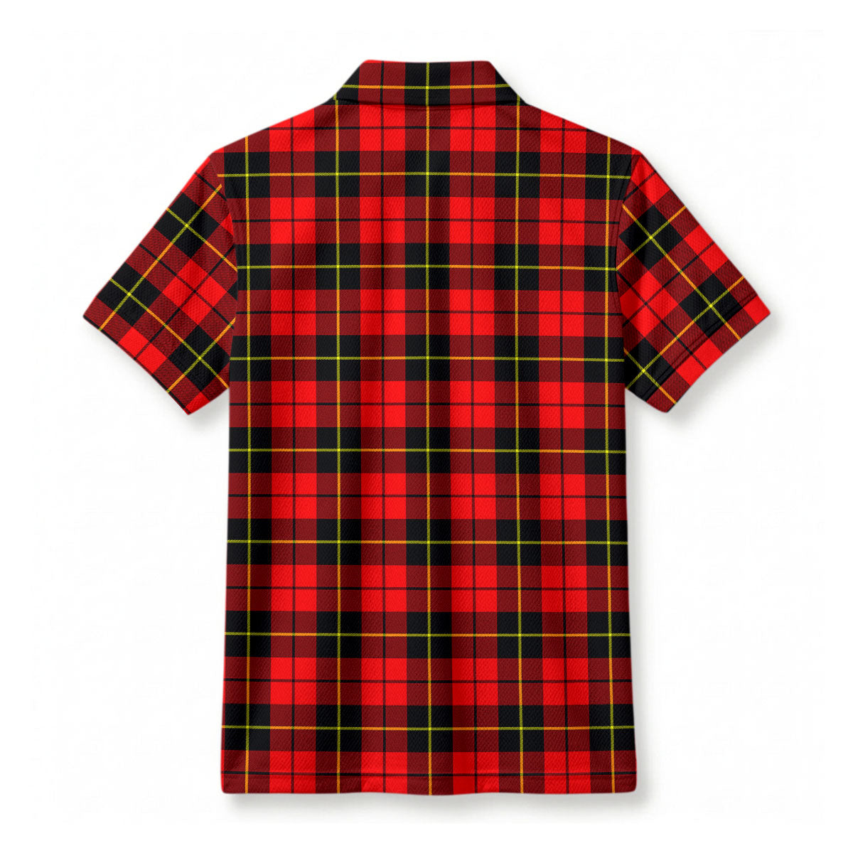 Wallace Hunting Red Tartan Crest Birdseye Mesh Polo Shirt