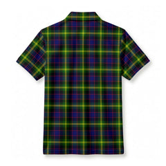 Watson Modern Tartan Crest Birdseye Mesh Polo Shirt