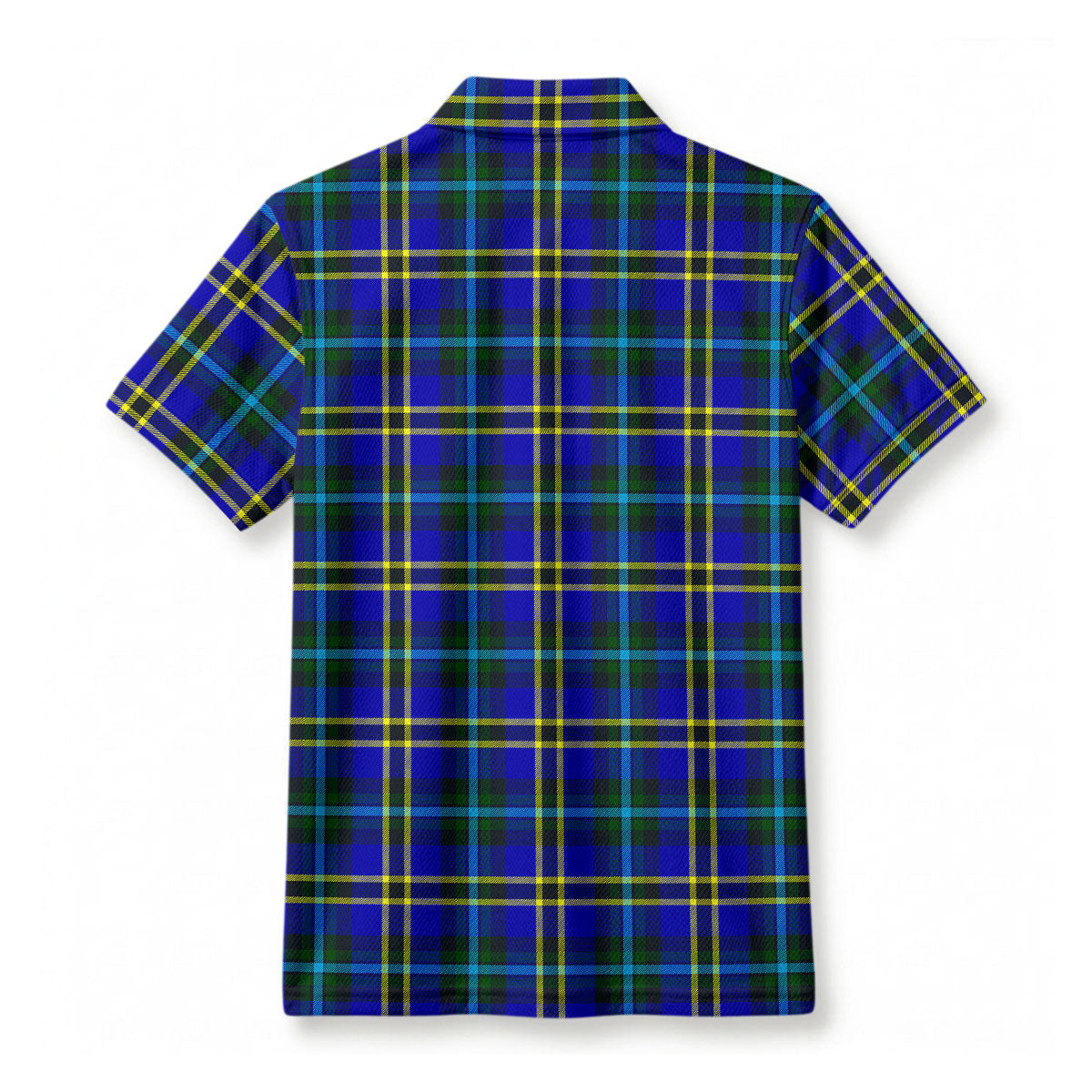 Weir Modern Tartan Crest Birdseye Mesh Polo Shirt