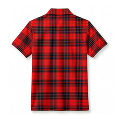 Wemyss Modern Tartan Crest Birdseye Mesh Polo Shirt