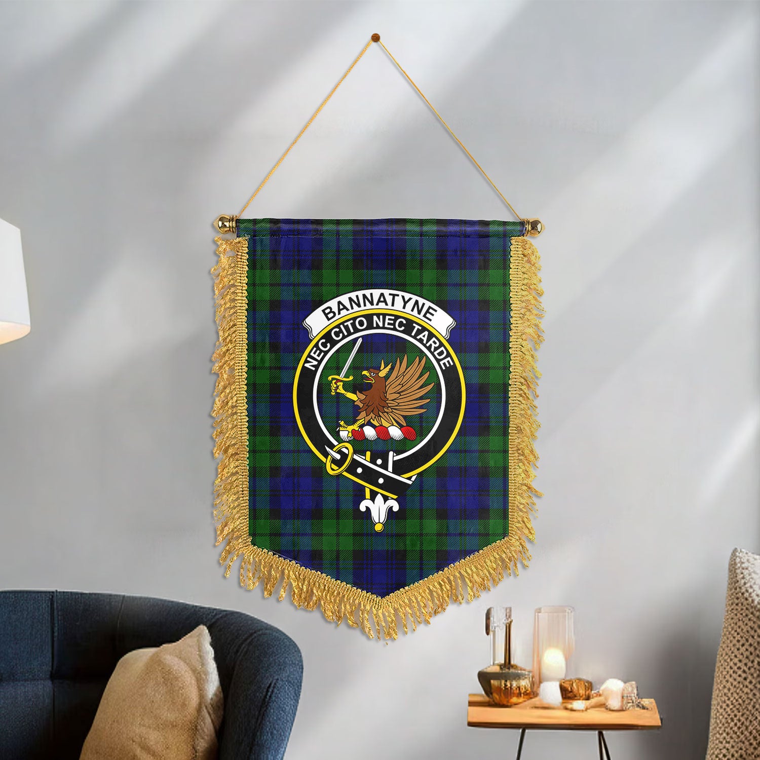 Bannatyne Tartan Crest Wall Hanging Banner