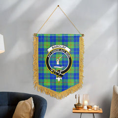 Barclay Hunting Ancient Tartan Crest Wall Hanging Banner