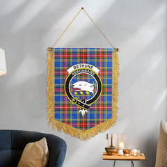 Bethune Modern Tartan Crest Wall Hanging Banner