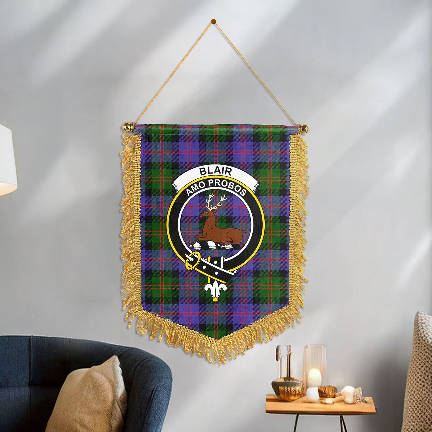 Blair Modern Tartan Crest Wall Hanging Banner