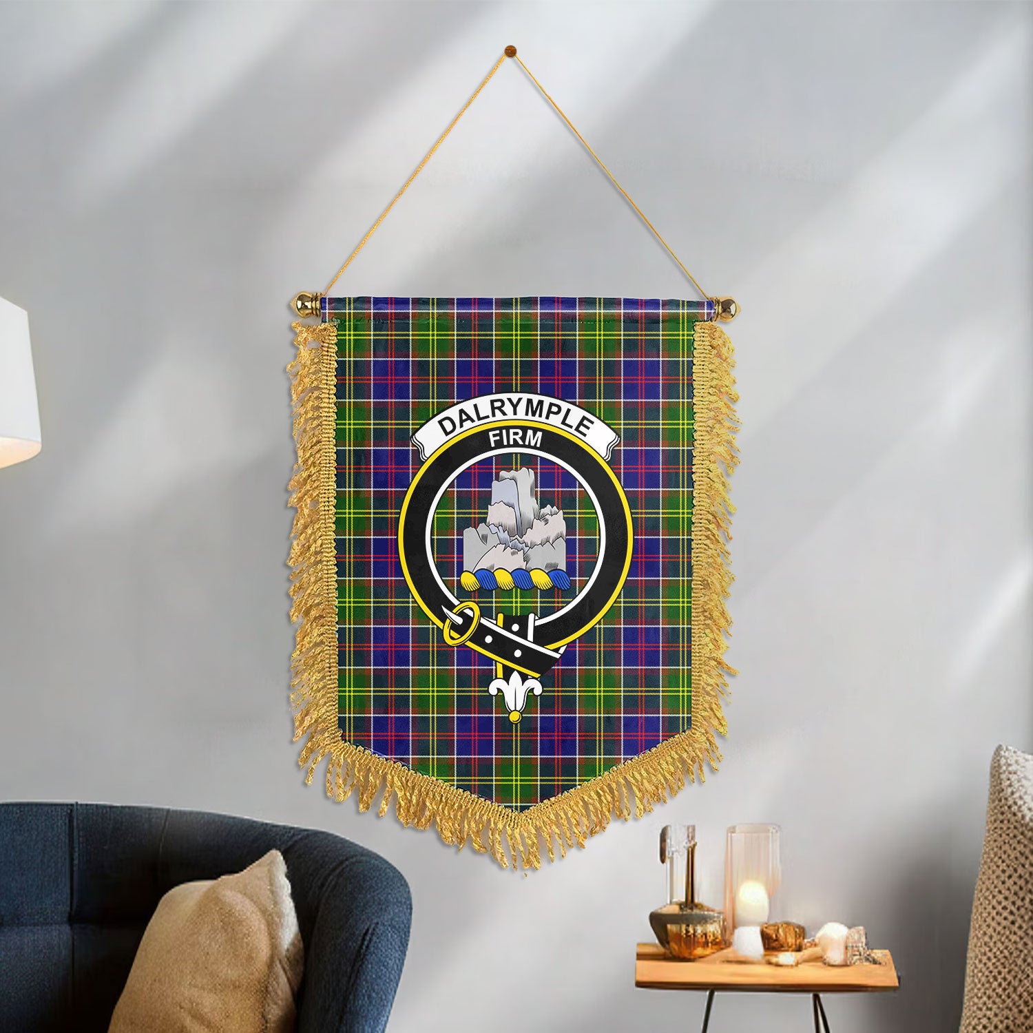 Dalrymple Tartan Crest Wall Hanging Banner