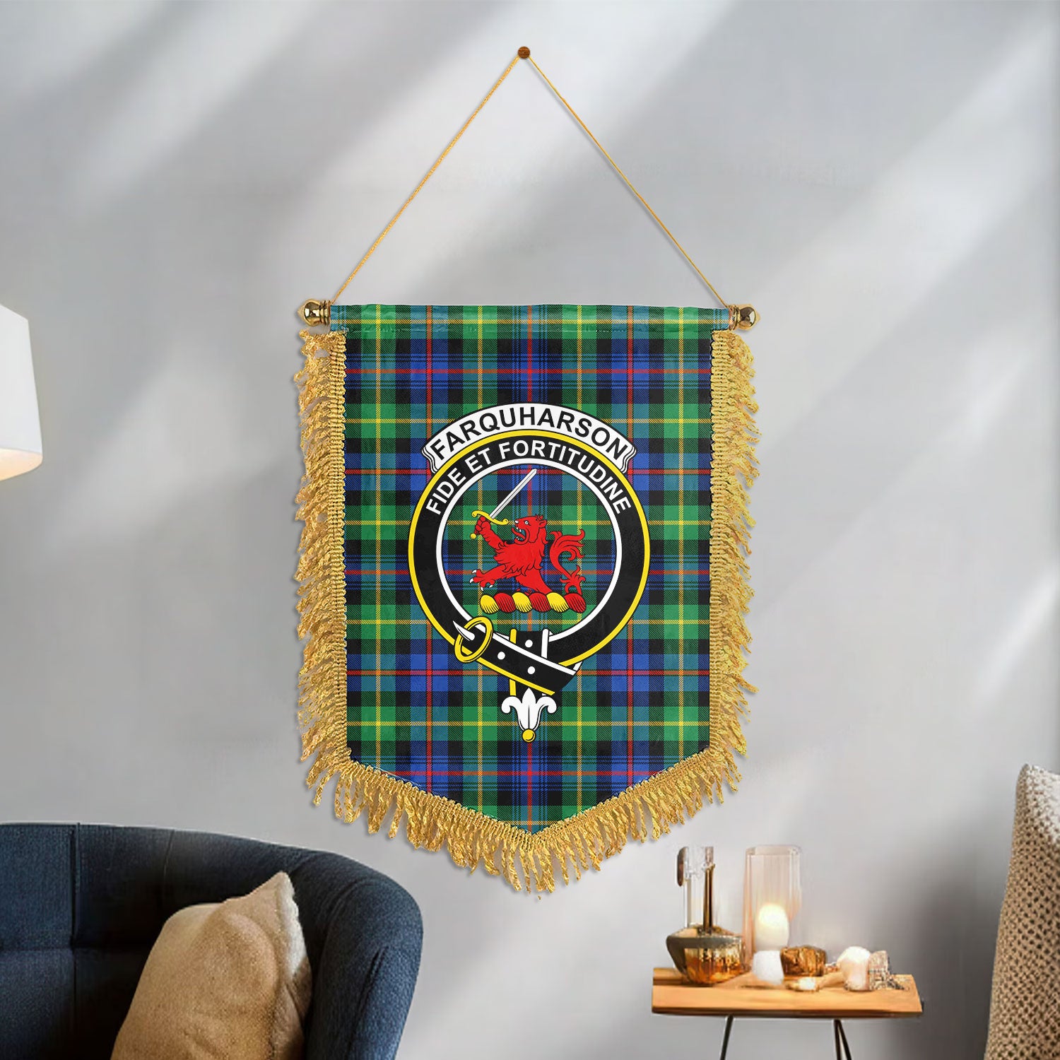 Farquharson Ancient Tartan Crest Wall Hanging Banner