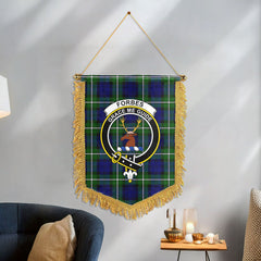 Forbes Modern Tartan Crest Wall Hanging Banner