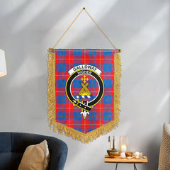 Galloway Red Tartan Crest Wall Hanging Banner